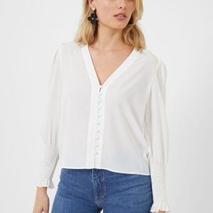 Crepe V Neck Blouse