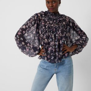 Diana Recycled Crinkle Long Sleeve Blouse