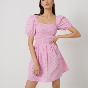 Artina Gingham Smocked Dress