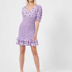 Bhelle Collet Crepe Smocked Dress