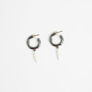 Organic Hoop And Metal Earring