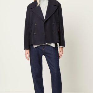Carmelita Platform Felt Double Breasted Pea Coat