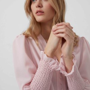 Crepe V Neck Blouse