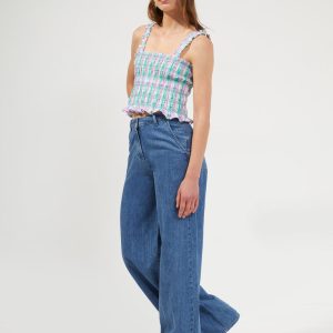 Bibiana Check Rhodes Smock Top