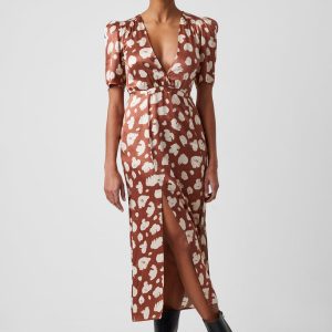 Aimee Enid Front Split Midi Dress