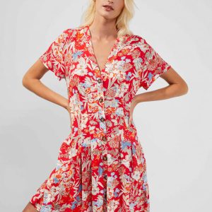 Blossom Meadow Jersey V-Neck Dress