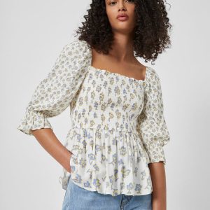 Doria Smock Balloon Sleeve Top