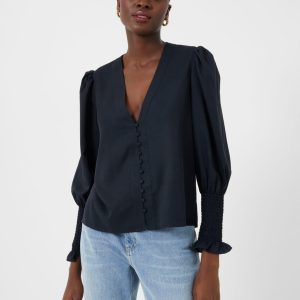 Crepe V Neck Blouse