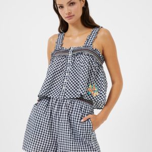 Adalhia Gingham Smock Top