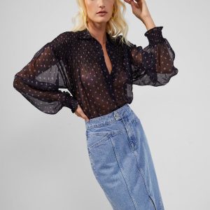 Augustine Recycled Crinkle Smock Top