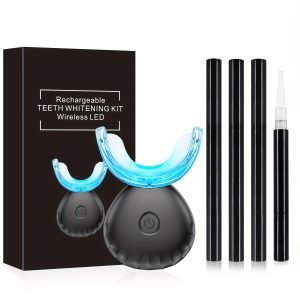 Teeth Whitening Kit Gel Pen Strips, Hydrogen Carbamide Peroxide For Sensitive Teeth, Gum, Braces Care LED Light Tooth Whitener, Professional Oral Beauty Dental Tools