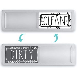 Dishwasher Magnet - Upgrade Super Strong Magnet Version - Newest Design Easy To Read Non-Scratch Magnetic Indicator Sign With Clear, Bold & Colored Text - White