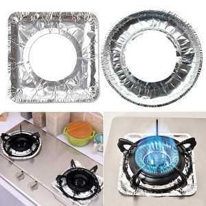 Gas Stove Aluminum Foil Cleaning Pad Heat-resistant Greaseproof Paper Stove Burner Protective Cover Kitchen Accessories