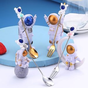 Stainless steel cartoon spoon fork spaceman dessert spoon coffee spoon spoon spoon gift