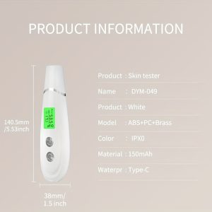 Facial Skin Analyzer Skin Moisture Oil Analyzer, Portable Mini Facial Moisture Meter LCD Display, Skin Care Water Oil Tester Detector, Facial Skin Water Oil Detector Pen For Home Beauty