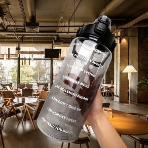 Water Bottle 2L Large Capacity Outdoor Water Cup With Straw Bounce Cover Fitness Water Cup