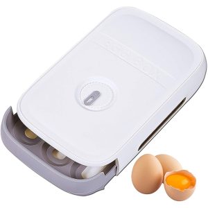 Household Egg Storage Boxes Portable Drawer Type Stackable 18-21 Eggs Container Egg Tray Kitchen Food Arrangement Rack Refrigerator Rolling Drawer Egg Fresh-Keeping Box