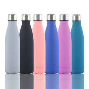 Rubber Painted Cola Bottle Double Layer Stainless Steel Cup Portable Water Bottle