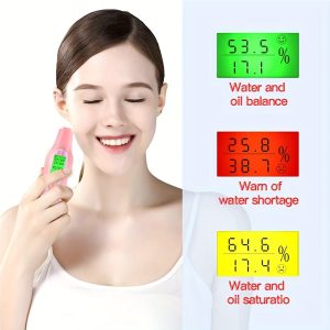 1pc Skin Analyzer Skin Moisture Analyzer Facial Moisture Meter Skin Care Water Oil Tester Detector Portable Easy Operate For Beauty Salon Spa Home Travelling Gift Girls Women