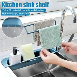 Kitchen Sink Drain Rack Creative PP Gel Drainage Rack Tableware Sponge Soap Drying Telescopic Sink Holder Storage Drain Basket