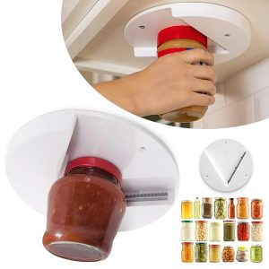 Jar Opener, Under Cabinet Jar Lid & Bottle Opener, Great for Seniors & Weak or Arthritic Hands