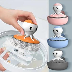 Automatic Press Liquid Filled Wire Balls, Octopus Dish Brush, Kitchen Home Dishwashing Detergent Non-stick Oil Brush, Upgrade Your Kitchen Cleaning with This Magic Dish Washing Brush