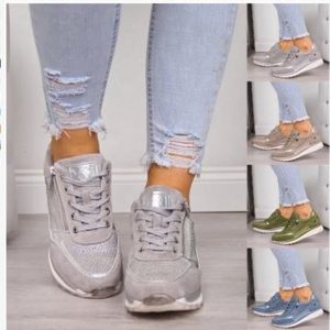 European Style Rhinestone Sports Round Board Shoes