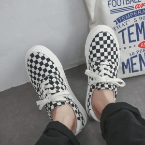Plaid Canvas Shoes Board shoes