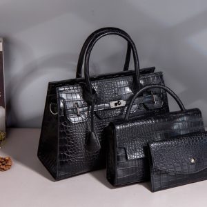 Fashion Diagonal Package Crocodile Handbag 3pcs Set