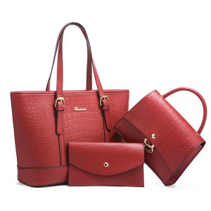 Crocodile Handbag Fashion Composite Bag 3pcs Set For Women