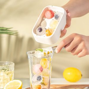 1PCS Six Ball Ice Cube Mold For Household Ice Making Grinding Tools Frozen Ice Cube Storage Box Pressed Soft Silicone Auxiliary Food Frozen Cube