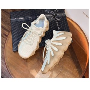 Fashion Flying Weave Lace-Up Coconut Sneakers