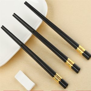 Chopsticks Tableware Food Stick Alloy Chopstickd Catering Sushi Sticks Non-slip Household Kitchen Utensils
