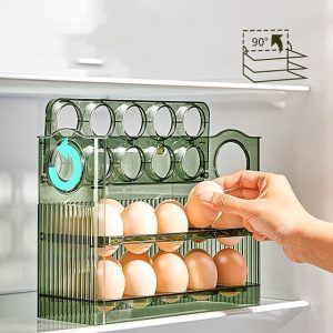 Reversible Refrigerator Food Egg Storage Box Refrigerator Side Door Storage Rack Put Egg Tray Freshkeeping Box Egg Box Can Timed Egg Storage Rack Stainless Steel Dish Strainers