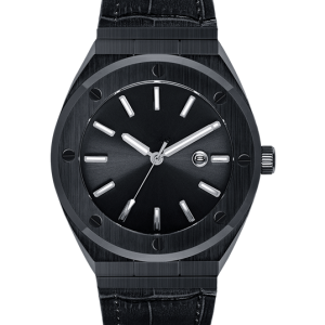 Black watch leather band