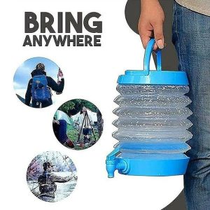 Outdoor Foldable Water Container Camping Folding Water Bucket Fishing Travel Beer Juice Drinking Storage Tap Bucket