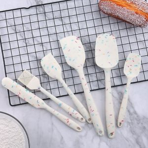 Silicone Spatula Set (Set Of 6) - Kitchen Spatulas Silicone Heat Resistant Rubber Spatula Set With Strong Stainless Steel Core Inside And Food Grade Silicone For Cooking, Baking, And Mixing