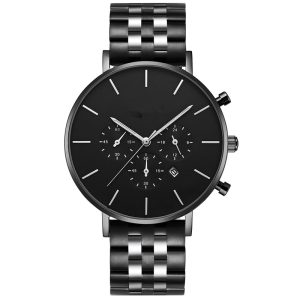 mens black watches chronograph