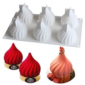 Silicone Molds Baking for Mousse Cake 3D Baking Molds Dessert Molds for Pastry Truffle Pudding Jelly Cheesecake Onion Shape 6-Cavity 15-Cavity