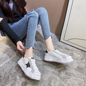 Lace Up Star Contrast Color Sneaker News