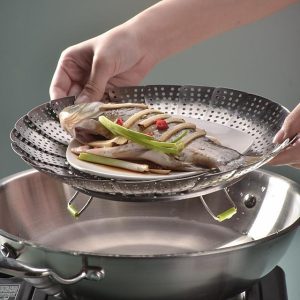 Stainless steel steam rack, steam tray, folding steamer, flexible steamer, instant pot steam rack
