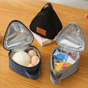 New Triangular Insulation Bag Mini Aluminum Foil Student Rice Ball Bag Cute Portable Lunch Box Outdoor Lunch Bag