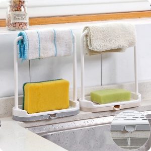 Kitchen Wash Dish Cloth Rag Storage Racks Dust Sheets Drain Shelf Punch Stand Pan Cover Towel Holder Cupboard Organizer