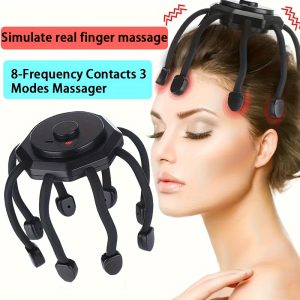 Cordless Electric Scalp Massager With 3 Modes - Portable 360 Degree Head Massager With 8 Fingers For Deep Relaxation And Stress Relax, Holiday Gift