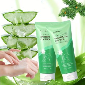 Painless Natural Hair Remover Cream with Aloe and Seaweed for Men and Women - Remove Body Hair Quickly and Painlessly